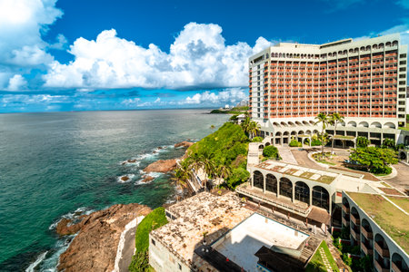 Salvador, Brazil - February 22, 2022: oceanfront hotelのeditorial素材