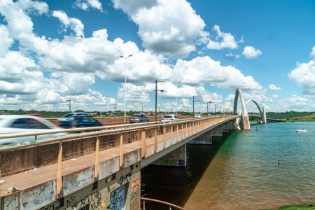 Brasilia, Brazil - February 28, 2022: Ponte Juscelino Kubitschekのeditorial素材