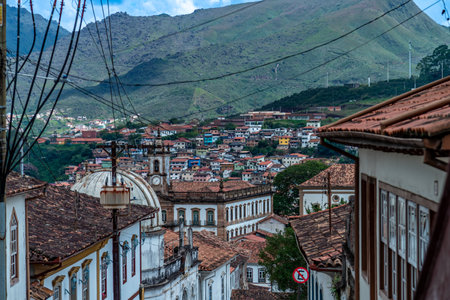 Ouro Preto, Brazil - March 4, 2022: city streets. UNESCO World Heritageのeditorial素材
