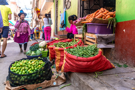 Huaraz, Peru - September 15, 2022: street of a South American cityのeditorial素材