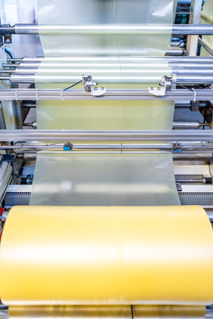 production of plastic bags in the factory