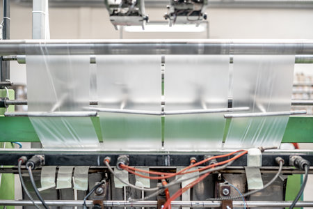 production of plastic bags in the factory