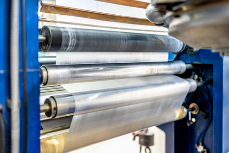 production of plastic packaging materials in the factory