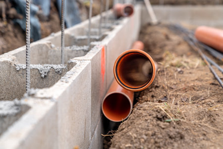 plastic water pipes into the ground