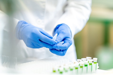 test of a chemical sample in the scientific laboratory of the research institute