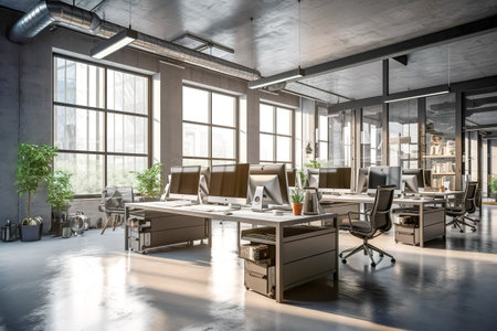 interior of a modern office, made with Generative AIの素材