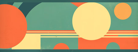 vintage abstract retro style art banner, made with Generative AIの素材