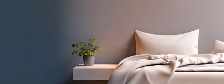a good night sleep in bed, the concept of a healthy lifestyle, sweet dreams, banner, made with Generative AIの素材