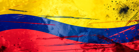 creative colombian flag banner made with Generative AIの素材