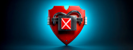 heart locked with a lock, bannerの素材