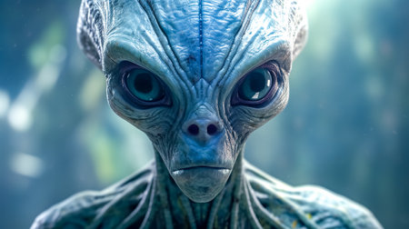 blue space visitor, alien portraitの素材