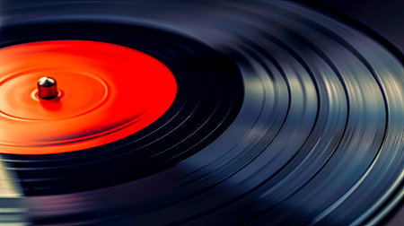 Vintage Vinyl Record on Turntable - Retro Music Conceptの素材