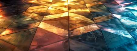 Abstract geometric surface forming colorful background textureの素材