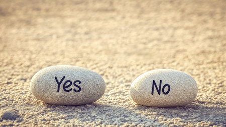 Making a decision, choosing between yes or noの素材