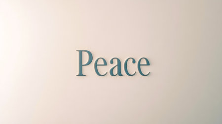Peace sign promoting harmony and tranquility on wallの素材