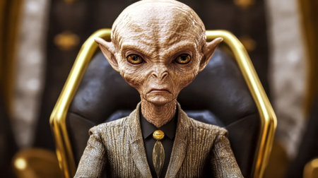 Alien diplomat participating in an important galactic conferenceの素材