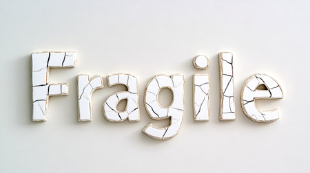 Fragile word showing breakable and delicate conceptの素材