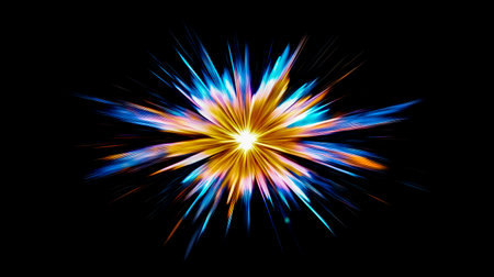 Bright radiant starburst of light piercing through darknessの素材