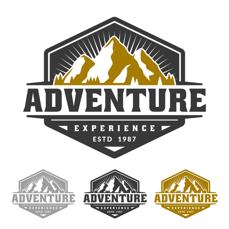 Adventure logo emblem, mountain logo emblem templateのイラスト素材