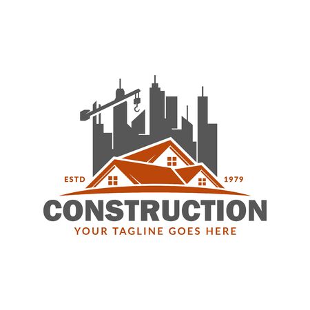 Construction logo template, suitable for construction company brand, vector format and easy to editのイラスト素材