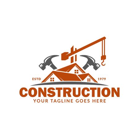 Construction logo template, suitable for construction company brand, vector format and easy to editのイラスト素材