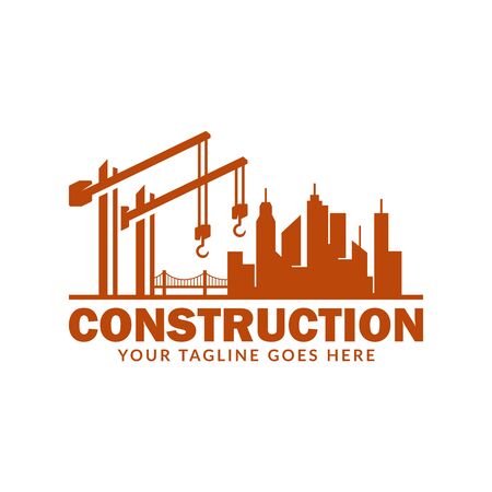 Construction logo template, suitable for construction company brand, vector format and easy to editのイラスト素材