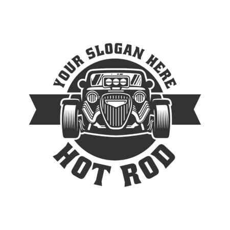 template of Hot Rod car logo, HotRod vector emblem, Vector Hot Rod car logo design, hotrod vectorのイラスト素材