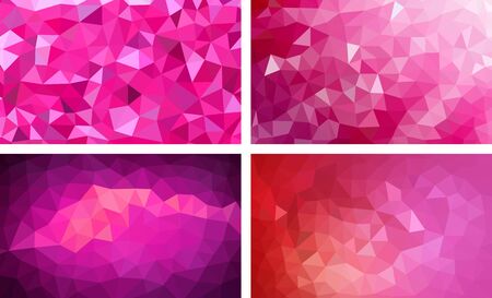 vector pack low poly background pink colorのイラスト素材