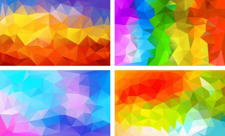 vector pack low poly background colorful colorのイラスト素材