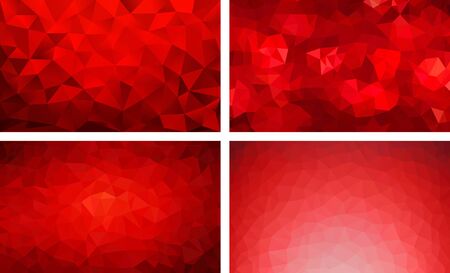 vector pack low poly background red colorのイラスト素材