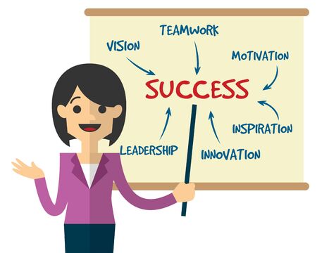 Web or print illustration of Businesswoman doing Presentationのイラスト素材