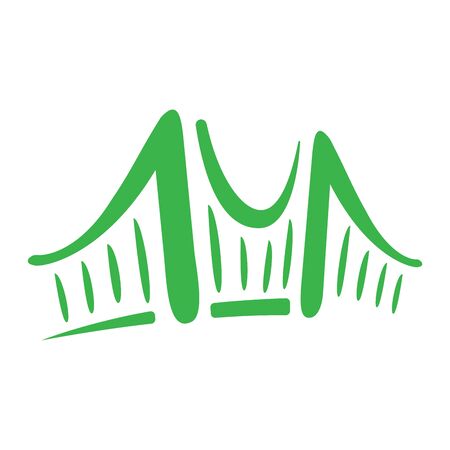 Vector of Simple flat minimalist bridge logo or icon designのイラスト素材