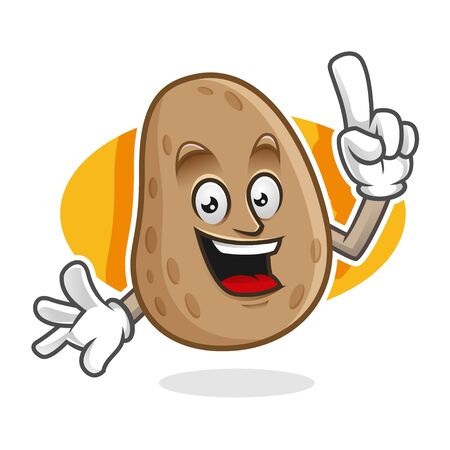 Vector potato character design or potato mascot, perfect for logo, web and print illustrationのイラスト素材