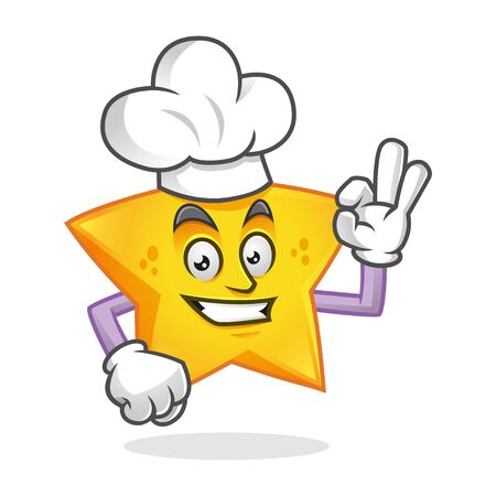 Vector chef Star character design or Star mascot, perfect for logoのイラスト素材