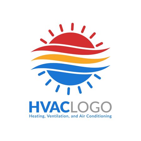 HVAC logo design, heating ventilation and air conditioning logo or icon templateのイラスト素材