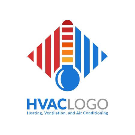 HVAC logo design, heating ventilation and air conditioning logo or icon templateのイラスト素材