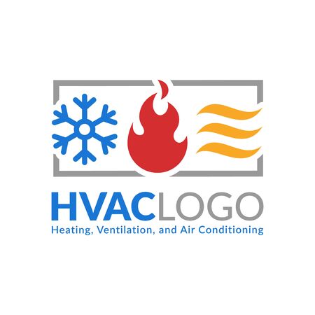 HVAC logo design, heating ventilation and air conditioning logo or icon templateのイラスト素材
