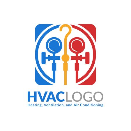 HVAC logo design, heating ventilation and air conditioning logo or icon templateのイラスト素材