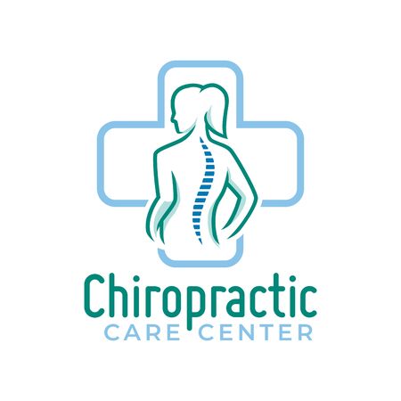 Chiropractic logo vector, spine health care medical symbol or icon, physiotherapy logo.のイラスト素材