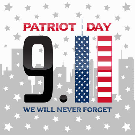 Patriot day background design with twin tower illustrationのイラスト素材