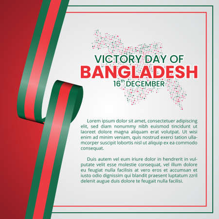 Bangladesh victory day background with a halftone map and ribbon flagのイラスト素材