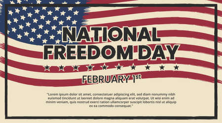 Brush painting national freedom day background with a retro colorのイラスト素材