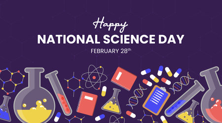National Science day background design with science stuffのイラスト素材