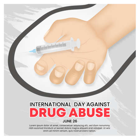 International day against drug abuse background with a hand of overdose personのイラスト素材