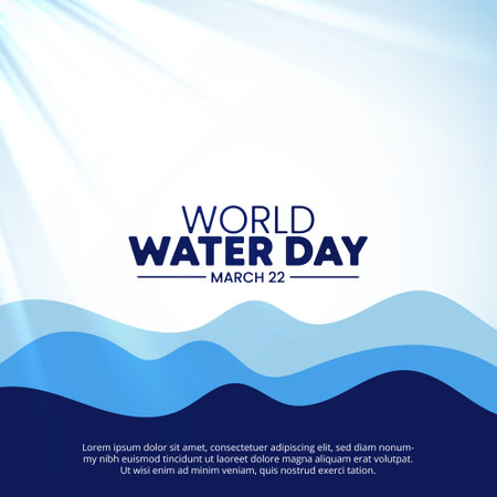 World water day background with cutting paper style and lightのイラスト素材