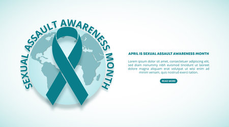 Sexual assault awareness month with a cutting paper and the earthのイラスト素材
