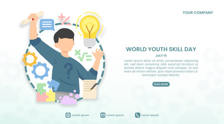 World youth skills day background with a child with skillsのイラスト素材
