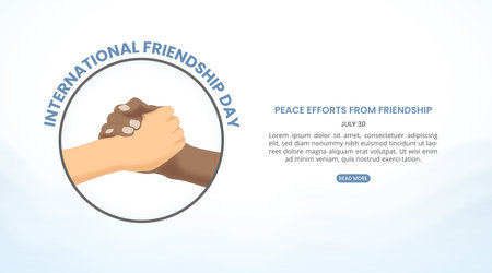 International friendship day background with shaking handsのイラスト素材