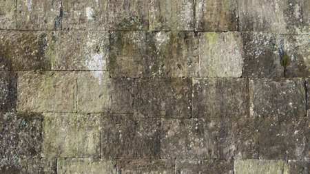 the stone wall of ratu boko palace complexの写真素材