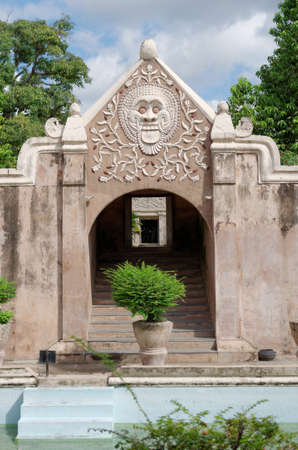 a gate at taman sari water castle - the royal garden of sultanate of jogjakartaの写真素材